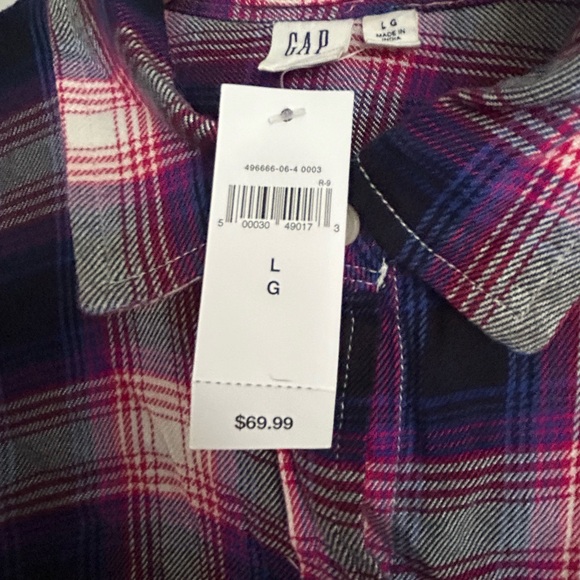 NWT Pink and Purple Plaid Long Sleeve from GAP - Picture 4 of 4